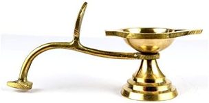 ASHIRWAD Brass Oil/Ghee Aarti Jyot Diya Lamp Arti for Puja Heavy One with Handle (1.5 Inch)