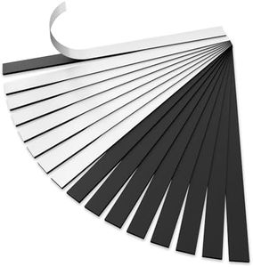 TMS Self-Adhesive Magnet Strips, 16 Pack of Flexible Magnetic Tape Strips for Crafts, Making your own Fridge Magnets, Die Storage or Notes and Reminders Sticky Back Magnets (167x12.5mm) [1.5mm thick]