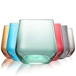 LUXULISH Colored Stemless Wine Glas