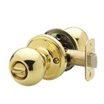 Copper Creek BK2030PB Ball Door Knob, Privacy Function, 1 Pack, Polished Brass