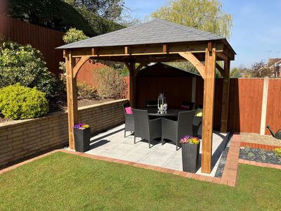 Dunster House Wooden Gazebo 3x3m – Heavy Duty Hot Tub Shelter with Roof Shingles