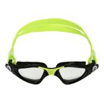 Aqua Sphere Kayenne Jr Kids Swim Goggles - Junior Oversized Anti-Scratch Lens Design, Comfortable Allergenic Leak Free Fit | Unisex Children, Clear Lens, Black/Bright Green Frame, EP3010131LC