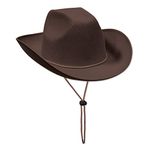 Beistle Brown Felt Cowboy Hat, Brown