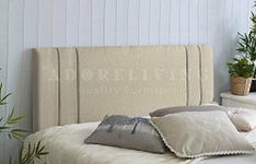 Divan Bed Headboard Rio Padded Chenille Fabric with Supplied Struts and Bolts (Cream, Kings Size 5 FEET)