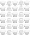 Hole Plug Plastic Hole Cover,30 Pack Round End Cap Plug Flush Type Tube Insert Plug, Pipe Post Plug Panel Plug for Chair Furniture Glide Protectors (5/16" (8mm), White)