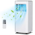 DORTALA Portable Air Conditioners 8000 BTU, 3 in 1 AC Cooling Unit with Remote Control, Dehumidifier, 24H Timer, Window Kit, Personal Standing AC for Bedroom, Dorm,White+Black