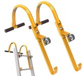 Youroyer Roof Ladder Hooks with Wheel,Heavy Duty Extension Ladder Stabilizer,Roof Ridge Extension,T-Bar Rubber Grip for Damage Prevention,Lock Jaw Ladder Grip,Easy to Access Steep Roofs