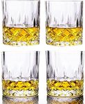 GLASKEY Whiskey Glasses Set of 4, 315ml Lead-Free Crystal Scotch Glasses,Cocktail Rum Vodka Scotch Gin Cognac Whiskey Heavy-Based Glasses,Whisky Glass Gift Set for Men,Dad,Brother