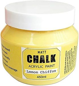 Little Birdie Home Decor Chalk Paint Lemon Chiffon - 450ml |Chalk Paint for Wood Furniture, Wall, Home Decor, Glass, Terracotta Pots & Acrylic Chalk Paint | Multi Surface Paint