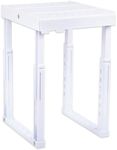 Adjustable Locker Shelf for School, Work & Gym Lockers – Expandable Width & Height, Stackable, Magnetic Support, Durable Locker Organizer Shelf – Easy to Assemble, Fits Standard Lockers, White