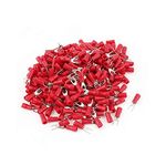 Rpi shop - Copper Fork Type Wire Lug, Battery Cable Ends, Furcate Fork Terminals Connectors, Insulated,Fit Cable Size:1.5 Sqmm (Color: Red) pack of 100 Pcs