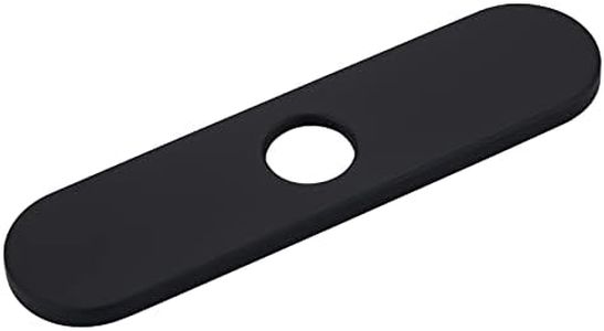 iVIGA 10" Sink Faucet Hole Cover Deck Plate (Arc Edge) for Kitchen & Bathroom Vanity Sink, Faucet Black Escutcheon Plate Stainless Steel Outside Faucet Cover Cap for 1 or 3 Hole Mixer Tap