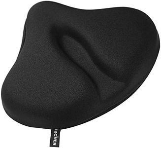 FUCNEN 26(L)*32CM(W) Gel Saddle Cover Padded Large & Wide Bicycle Saddle Pad Road Spinning Stationary Exercise Fitness Bike Seat Cushion Cover Comfortable Soft Gel Construction for Indoor Cycling