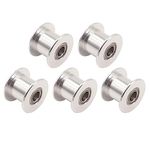 WINSINN 2GT GT2 Aluminum Timing Belt Idler Pulley 20 Toothless 5mm Bore For 3D Printer 10mm Width Timing Belt (Pack of 5Pcs)