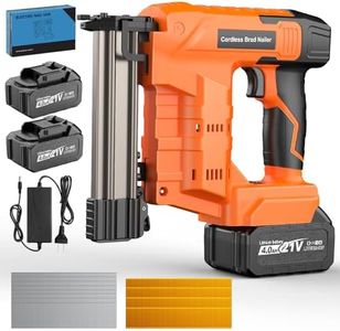 YEARTOP 18 Gauge Cordless Brad Nailer & Staple Gun 2-in-1 Power Nailer with (2) 4.0Ah Li-ion Batteries,1600 Nails/Staples, Professional Electric Tacker for Woodworking, Upholstery & DIY Repairs