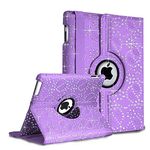 DN-TECHNOLOGY iPad Mini/iPad Mini 2/iPad mini 3 Case, Diamond Bling Sparkly Gem Glitter Leather Flip Case Cover Pouch For Apple iPad Mini 1st/2nd/3rd Generation (PURPLE)