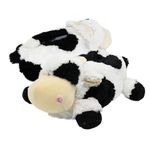 Onmygogo Indoor Fuzzy Winter Animal Panda Plush Slippers for Men Women and Kid (Lady Size 7-9, Black Cow)