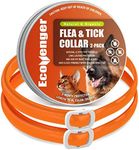EcoVenger Flea & Tick Collar Repellent 2-Pack Orange, Fits Both Dogs & Cats, Built-in Pant-Based Formula Strong Repellency Slow Release, Lasting Deterrence and Protection, Pleasant Aroma, Waterproof