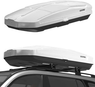 Hard Shell Roof Cargo Box, 26 Cu Ft Extra Large Rooftop Carrier with Dual-Side Opening, Tool-Free Install, Secure Lock System Fits Most Roof Racks, Fits Up to 150 lbs, White