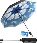 Rain-Mate Compact Travel Stick Umbrella - Pocket Portable Folding Windproof Mini Umbrella - Auto Open and Close Button and 9 Rib Reinforced Canopy