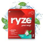 RYZE Nicotine Gum 2mg | Pack of 50 (450 gums) | Frosty Mint | Freedom from Smoking & Tobacco | Easy on Throat | WHO & FDA Approved | Sugar Free | Teeth Whitening