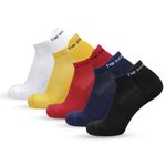 The Sock Street Ankle Bamboo Socks for Men, Low Cut Men's Ankle Length Cushioned Socks - 5 Pack Combo, Summer Athletic Sports Socks, Thick Cushion Socks Ideal for Gym, Running, Office - Multi Solid