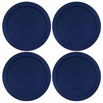 Wood Grip | Lids for Pyrex and Anchor Round Glass Containers | Lids For Pyrex Glass Containers | Replacement Lids (Blue, 2 Cups, 4 Pack)