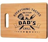 GiftyTrove Gifts for Dad, Best Dad Birthday Gift - Unique Engraved Bamboo Cutting Board Gift for Dad Father Daddy - Cool Christmas Fathers Day Gift for Dad - Everything Tastes Better on Dad's Grill