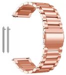 PEFKO PSS55 20MM Heavy Metal Chain Strap with Secure Lock Techonology Compatible with Amazfit GTS 2 Mini, Amazfit Bip, Amazfit GTS, Samsung Galaxy Watch & Watches with Lug Size 20mm Only (ROSE GOLD)