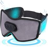 Quauli Sleep Mask with Bluetooth Headphones Wireless Music 3D Eye Mask, Bluetooth 5.2 Blackout Wireless Sleeping Mask for Side Sleepers, Adjustable Sleep Eye Cover Night Eye Mask with Ultra Thin Stereo Speakers Microphone, White Noise, Washable (Grey)