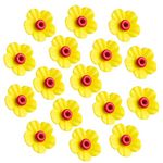 Patelai 16 Pieces Hummingbird Feeders Replacement Flowers, Feeding Ports Replacement Bird Feeder Replacement Parts for Hummingbird Feeder Hanging Feeder (Yellow, Red)