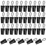 50 Pcs Stainless Steel Curtain Clips with Hooks, Metal Curtain Hanging Hooks, Small Shower Curtain Hooks Hanger for Curtain Photos Home Decoration Party Wire Holder Art Craft Display (Black)