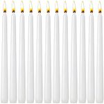 12 Pack White Taper Candles, 10 Inc