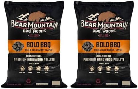 Bear Mountain BBQ All Natural Low Moisture Hardwood Smoky Bold Craft Blends BBQ Smoker Pellets for Outdoor Grilling and Smoking, 20 Pounds (2 Pack)