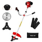AGRIPRO AG-5300 52CC Petrol Brush Cutter | Includes 40T Blade, 3T Blade, Tap & Go Head, Harness Belt & Tool Kit | Grass, Weed & Crop Cutting