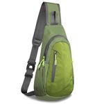 TITECOUGO Small Sling Bag Lightweight Crossbody Bag for Women Mens Hiking Backpack Travel Shoulder Bag Chest Daypack for Gym Work Casual Cycling Outdoor Sports Army Green Grass Green