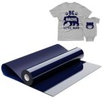 IROHTV Navy Blue Heat Transfer Vinyl, 12" x 10ft Navy Blue HTV, Iron on Vinyl for Shirts Suitable Fabrics, Heat Press Vinyl for Cricut All Cutter Machine, HTV Vinyl Roll for Heat Vinyl Design