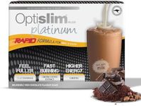 Optislim VLCD Platinum Shake, Meal Replacement with 10g High Protein and Ginseng, 25 Vitamins and Minerals Per Serving - Chocolate Flavour - 21 x 25g Sachet