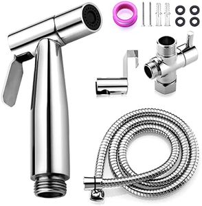 Hanbuluo Bidet Sprayer for Toilet, Handheld Bidet Attachment for Toilet with Hose, High Pressure Bidet Faucet Set for Personal Washing, Muslim Shower, Cleaning Bathroom/Mop etc, 304 Stainless Steel