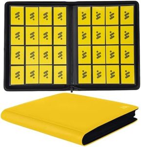MORABTO Premium 1000+ Pockets Card Binder,16 Pockets Trading Card Binder Ringless Side Loading Trading Card Album Folder for TCG -Yellow