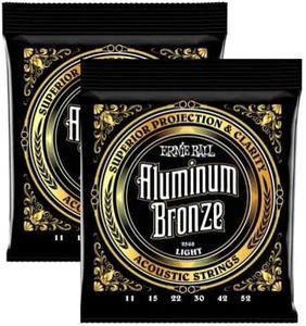 Ernie Ball 2568 Aluminum Bronze Light Acoustic Guitar String Set - 2 Pack