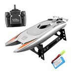 ZOOMELLA RC Boat Model High Speed Racing Boat Watercraft 30km/h Silver 1 Battery|Boats & Watercraft|Toys & Hobbies