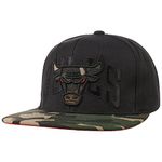 Mitchell & Ness Chicago Bulls Camo Visor Snapback NBA Cap, One Size