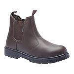 Blackrock Safety Dealer Boots Brown, Mens Womens Steel Toe Cap Work Boots, Safety Boots, Safety Shoes, Chelsea Boots, Horse Riding, Yard Boots, Slip On Work Boots, Pull On, Ladies, Gardening - Size 10