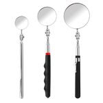 3 Pack Telescoping Inspection Mirror Stainless Steel Mechanic Mirror Extendable Mirror Round Mirror Inspection Tool for Check Observe Vehicle Small Part Eyelashes Mouth