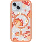 OtterBox iPhone 15, iPhone 14, and iPhone 13 Symmetry Series Clear Case - Fungi (Orange), Snaps to MagSafe, Ultra-Sleek, Raised Edges Protect Camera & Screen