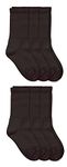 Jefferies Socks Boys' Seamless Sport Crew Half-Cushion Socks (Pack of Six), Black, L