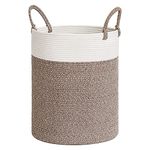 INDRESSME Extra Large Laundry Basket,Woven Laundry Hamper with Handles,Baskets Storage Organization for Blanket Home Décor,Tall Rope Storage Basket for Towels, Pillows,16 x 20 inches