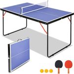 Professional Outdoor Table Tennis Tables,54 x 30 x 27 Inch Indoor/Outdoor Portable Ping Pong Table Game with Net for Adults/Teens,2 Table Tennis Paddles and 3 Balls