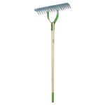 2915100 Adjustable Self-Cleaning Thatch Rake with Hardwood Handle, 61-Inch (1-Pack)